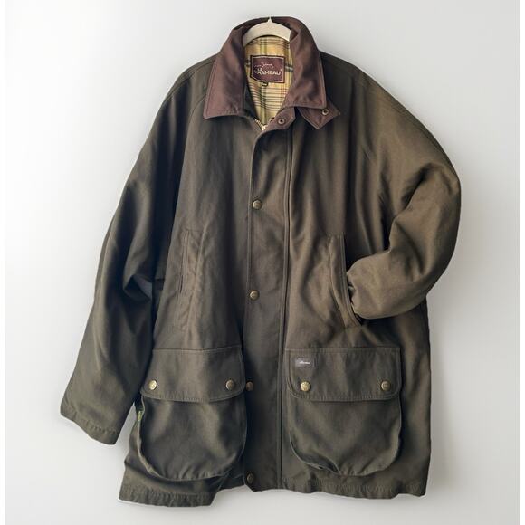 Le Chameau Men’s XXXL Hunting Field Jacket Coat Olive Green Cordura Plaid - Picture 8 of 16